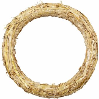 Krans Van Stro - Decoratieve Krans - DIY Krans Voor Hobby Decoratie - Stro Kransen Voor Creatieve Projecten - Diameter 27cm - Dikte 3cm - 1 Stuk