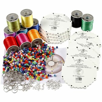 Kumihimo Vlechtset - DIY Armband &amp; Sieraden Maken - Complete Kumihimo Set met Satijnkoord, Vlechtschijven &amp; Sleutelhangers - Knutselpakket voor Beginners &amp; Gevorderden