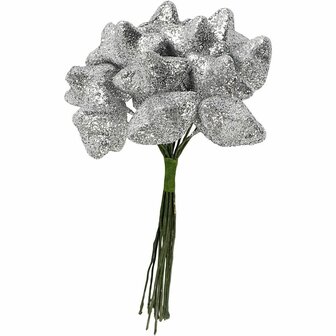 Zilveren Kunststerren - Polyfoam Sterren Decoratie - DIY Kerstversiering - Creatieve Knutselmaterialen - Stervormige Decoratie - 25 mm - 12 Stuks