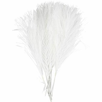 Kunstveren - Witte Polyester Veren - DIY Decoratie Veren Set - Knutselmateriaal - Hobby Veren - Creatieve Projecten - Lengte 15x8 cm - Set van 10 stuks