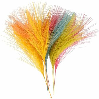 Kunstveren Polyester - Decoratieve Veelkleurige Veren - Knutselveren - Hobby Veren - Knutselveren - Sierveren - 15x8 cm - 10 Stuks