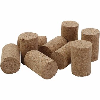 Kurken Stoppen - Natuurlijke Kurk - DIY Knutselmateriaal, Modelbouw &amp; Decoratieve Kurken - Perfect voor Creatieve Projecten, Tafeldecoratie &amp; Schoolprojecten - 4 cm Hoog - 50 Stuks