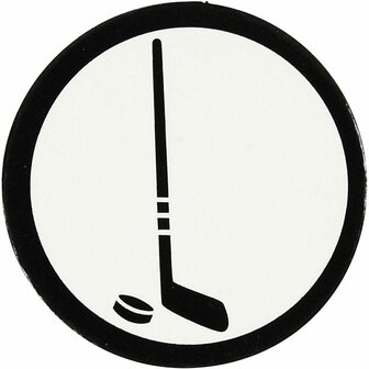 Hockey Stick Silhouetten - Happy Moments Hockey Stick Decoratie - DIY Zwart/Wit Hockey Stick Silhouetten - Kartonnen Hockey Stick Figuren - 25 mm - 20 Stuks