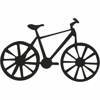 Fiets Silhouetten - Happy Moments Fiets Decoratie - DIY Zwarte Fiets Silhouetten - Kartonnen Fiets Figuren - Zwart Fiets Sticker Set - 77x48 mm - 10 Stuks