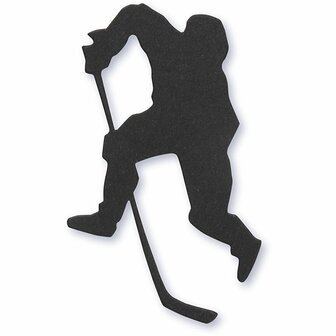 IJshockey Speler Silhouetten - Happy Moments IJshockey Speler Decoratie - DIY Zwarte Silhouetten - Kartonnen IJshockey Stickers - 54x64 mm - 10 Stuks
