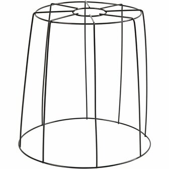 Zwarte Metalen Lampenkap - DIY Lampenframe voor Zelfgemaakte Lampen - Geschikt voor Omwikkelen, Breien, Haken of Direct Gebruik - Industrieel Design - Moderne Verlichting - 20 cm Hoog