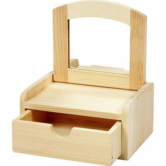 Mini Latafel - Decoratieve Mini Tafel - DIY Poppenhuis Meubel - Houten Mini Meubels - Knutseltafel - Kinder Speeltafel - Speelgoed Tafeltje - 12x10x6,5 cm - 1 Stuk