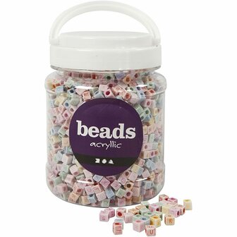 Letter Kralen - Alfabet Kralen voor Sieraden, Sleutelhangers &amp; DIY Knutselprojecten - Pastelkleurige Letters - Perfect voor Kids &amp; Creatieve Hobby&rsquo;s - 6x6 mm - 500 gr - 700 Stuks