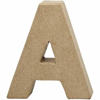 Papier-M&acirc;ch&eacute; Letter A - DIY Kartonnen Letter - Knutsel Letter - Hobby Deco Letter - Houten Letters - 3D Knutselletters - Decoratie Letters - H 10 cm - B 9,5 cm - Dikte 1,7 cm - 1 Stuk