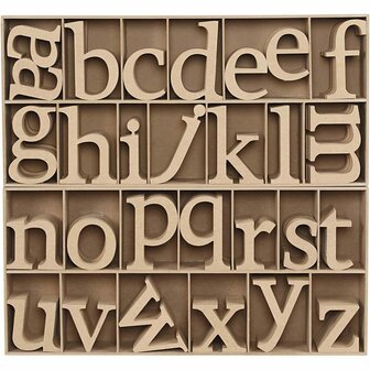 MDF Letters voor Decoratie &ndash; Set van 112 Stuks &ndash; 8 cm Hoogte, 2 cm Dikte &ndash; Houten DIY Letters &ndash; Inclusief Gratis Display