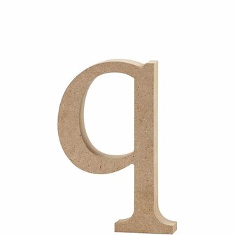 Letter, q, H: 12,2 cm, dikte 2 cm, 1 stuk