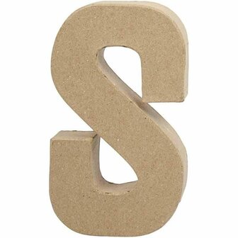 Papier-M&acirc;ch&eacute; Letter S - Creatieve Kartonnen Alfabet Letter - DIY Muurdecor &amp; Knutselprojecten - Handgemaakt &amp; Perfect voor Decoupage - 20,3 cm Hoog - 11,4 cm Breed - 2,6 cm Dikte