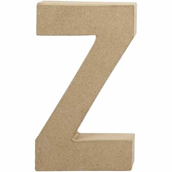 Papier-M&acirc;ch&eacute; Letter Z - Handgemaakte 3D Letter - Kartonnen Alfabet Letter voor Knutselen, Personaliseerbare Interieurdecoratie &amp; DIY Kunst - 20,2 cm Hoog - 11,2 cm Breed - 2,5 cm Dikte