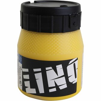 Linoleum Verf - Geel - Waterbasis - Dikke Consistentie - 250ml - Kwaliteitsverf voor Linoleum - Ideaal voor Creatieve Projecten