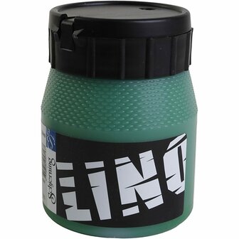 Linoleum Verf - Groen - Waterbasis - Dikke Consistentie - 250ml - Kwaliteitsverf voor Linoleum - Perfect voor Creatieve Toepassingen