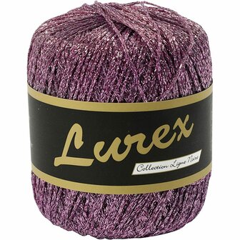 Lurex glitter garen, paars, L: 160 m, 25 gr/ 1 bol