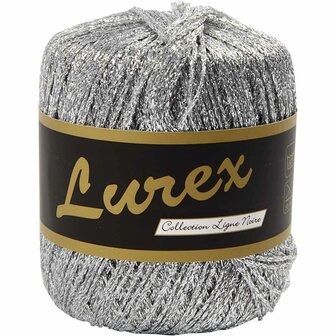 Lurex glitter garen, zilver, L: 160 m, 25 gr/ 1 bol