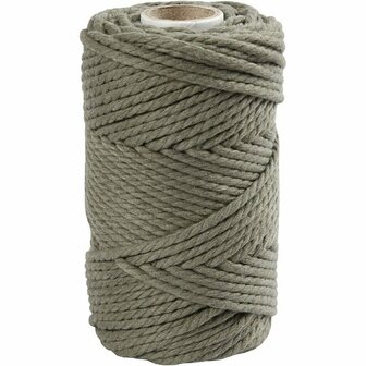 Macram&eacute; Koord Mosgroen - Driedraads Macram&eacute; Garen - DIY Wanddecoratie, Home Styling &amp; Handgemaakte Macram&eacute; Creaties - 55 m x 4 mm - Extra Sterk &amp; Duurzaam