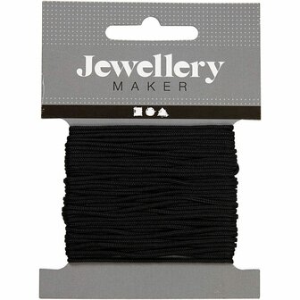 Macram&eacute; Koord Zwart - Stevig Katoen Koord - DIY Macram&eacute; - Handwerk Touw - Macram&eacute; Touw Voor Wanddecoratie - Sieraden Touw - Knutselkoord - Dikte 1 mm - 10 m - 1 Rol