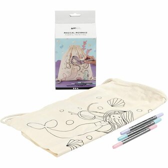 Magische Zeemeermin - Creatieve Set - Zeemeermin Tas Kleur Set - Kleur Je Eigen Tas - DIY Kleurset - Tassen Decoreren - Creatief voor Kinderen - 1 Set