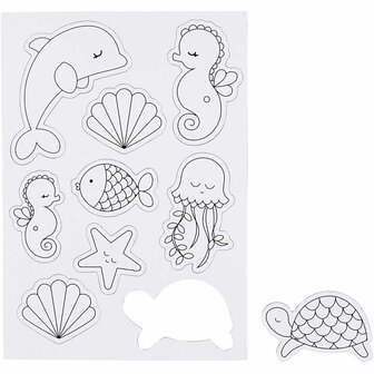 Magneten - Oceaan Thema - Kleurplaten Magneten - DIY Creatieve Magneten - Kindermagneten - Magnetisch Speelgoed - 15x21 cm - 1 Vel