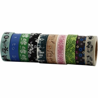 Masking Tape - Papieren Tape - DIY Decoratie - Knutselmateriaal - Masking Tape voor Projecten - Kleurdesign Tape - 15 mm - 10x10 Meter - Diverse Kleuren