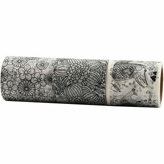 Masking Tape - Creatieve Tape - DIY Tape - Zwart Patroon Tape - Kleurbare Masking Tape - Grote Tape voor Projecten - 50 mm - 3x5 Meter