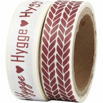 Masking Tape, Hygge en breisteek, B: 15 mm, 2x5 m/ 1 doos