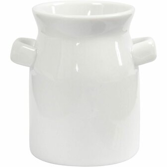 Melkkan Wit Keramiek - Klassiek Rustiek Servies - Ideaal voor Tafeldecoratie, Koffie &amp; Thee Serveren - Hoogwaardige Glazuur Afwerking - 7,5 cm