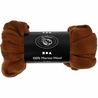 Merino wol, bruin, dikte 21 my, 100 gr/ 1 doos