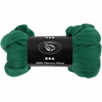 Merino wol, groen, dikte 21 my, 100 gr/ 1 doos
