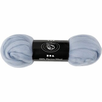 Merino wol - 21 micron - Ijsblauw - Vilten - Spinnen - Zachte wol - Australische wol - 100 gr - Zacht - Geschikt voor vilten en spinnen