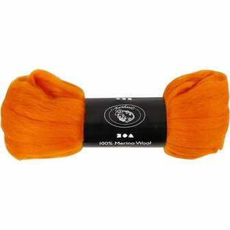 Merino wol, oranje, dikte 21 my, 100 gr/ 1 doos