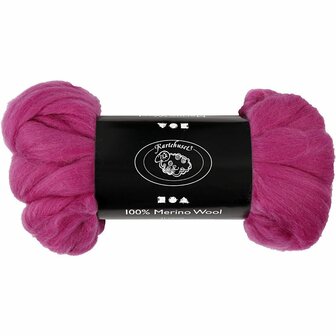 Merino wol, rood paars, dikte 21 my, 100 gr/ 1 doos