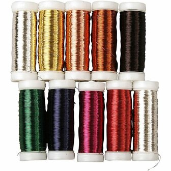 Metaaldraad Bloemendraad - Dun &amp; Flexibel - DIY Bloemschikken, Sieraden Maken, Knutselen &amp; Hobbyprojecten - 0,18 mm - 10x50 gr