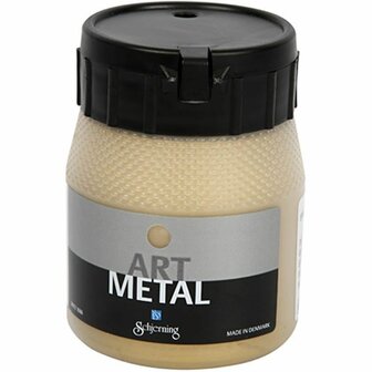 Metallic Verf - Schjerning Art Metal - Licht Goud - Snel Droog Glanzend DIY Verf - 250 ml - Geschikt voor decoraties op hout, metaal, glas en canvas - Eenvoudig aan te brengen en duurzaam.