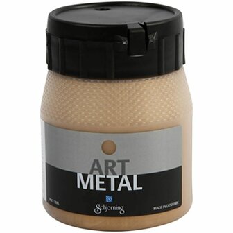 Metallic Verf - Acrylverf Metallic Medium Goud - Metaalverf - Goudkleurige Metallic Hobbyverf - Glansverf - Shimmerverf - Schjerning Art Metal - 250ml