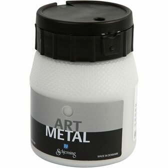 Metallic Verf - Acrylverf Metallic Zilver - Metaalverf - Zilverkleurige Metallic Hobbyverf - Glansverf - Shimmerverf - Schjerning Art Metal - 250ml