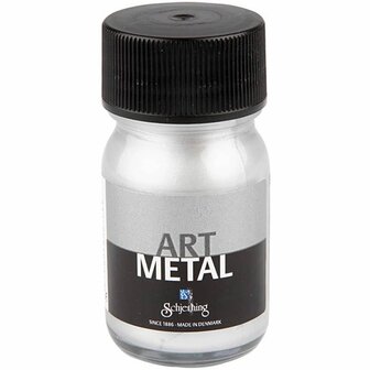 Metallic Verf - Acrylverf Metallic Zilver - Metaalverf - Zilverkleurige Metallic Hobbyverf - Glansverf - Shimmerverf - Art Metal - 30ml