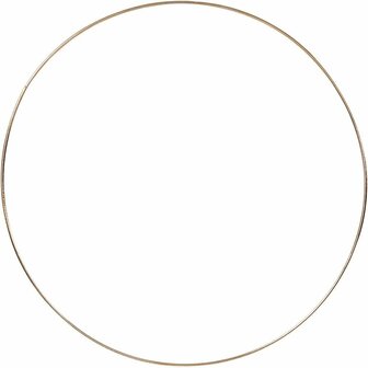 Metalen draadring, goud, d 30 cm, dikte 3 mm, 1 stuk