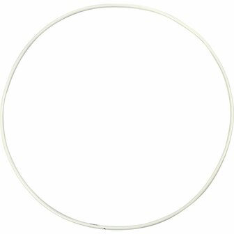 Metalen Ringen - Bloemenkrans Ring - 20cm Diameter - 3mm Dikte - 5 Stuks - Wit Metaal