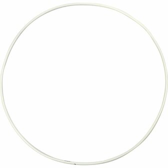 Metalen draadring, wit, d 20 cm, dikte 3 mm, 5 stuk/ 1 doos