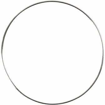 Metalen draadring, zilver, d 7 cm, dikte 1,5 mm, 10 stuk/ 1 doos