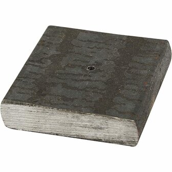 Metalen Voet - 4x4x1 cm - Gatgrootte 2 mm - Onbehandeld Ijzer - Bevestiging Voor Decoratie