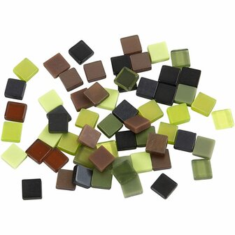 Mini Mozaiek Groen - Mini Mozaiek Vierkantjes - Groene Mozaiek Stukjes - DIY Mozaiek Projecten - 5x5 mm