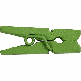 Mini wasknijpers, groen, L: 25 mm, B: 3 mm, 36 stuk