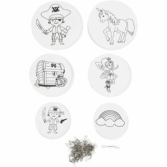 Mobiel Piraten en Eenhoorns - Kartonnen Mobiel Set - DIY Kinder Mobiel - Creatieve Hangdecoratie - Mobiel Maken Kit - 12/15/18 cm - 20 Sets