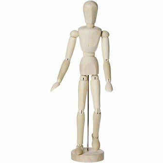Model - Houten Mannequin - Tekenmodel Voor Hobby - DIY Creatief Model - Houten Pop Voor Tekenen - Hoogte 30cm - 1 Stuk
