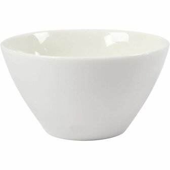 Muesli Kom Wit - Porseleinen Kom Gebakken op 1230&deg;C - Stevige &amp; Stijlvolle Ontbijtkom voor Dagelijks Gebruik - Hittebestendig - Geschikt voor Magnetron &amp; Vaatwasser - 7 cm x 12,5 cm - 20 Stuks