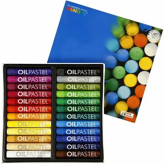 Oliekrijt - Diverse Kleuren - Oliepastel - Oliekrijtjes - Waxpastels - Vette Krijtjes - Kleuren - Tekenen - Schilderen - Mungyo Oil Pastels - Hoge Pigmentconcentratie - 24 Stuks